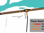 Tower Road bridge detour map Tower Road bridge detour map