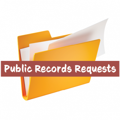 Yellow file folder with "Public Records Request" across front