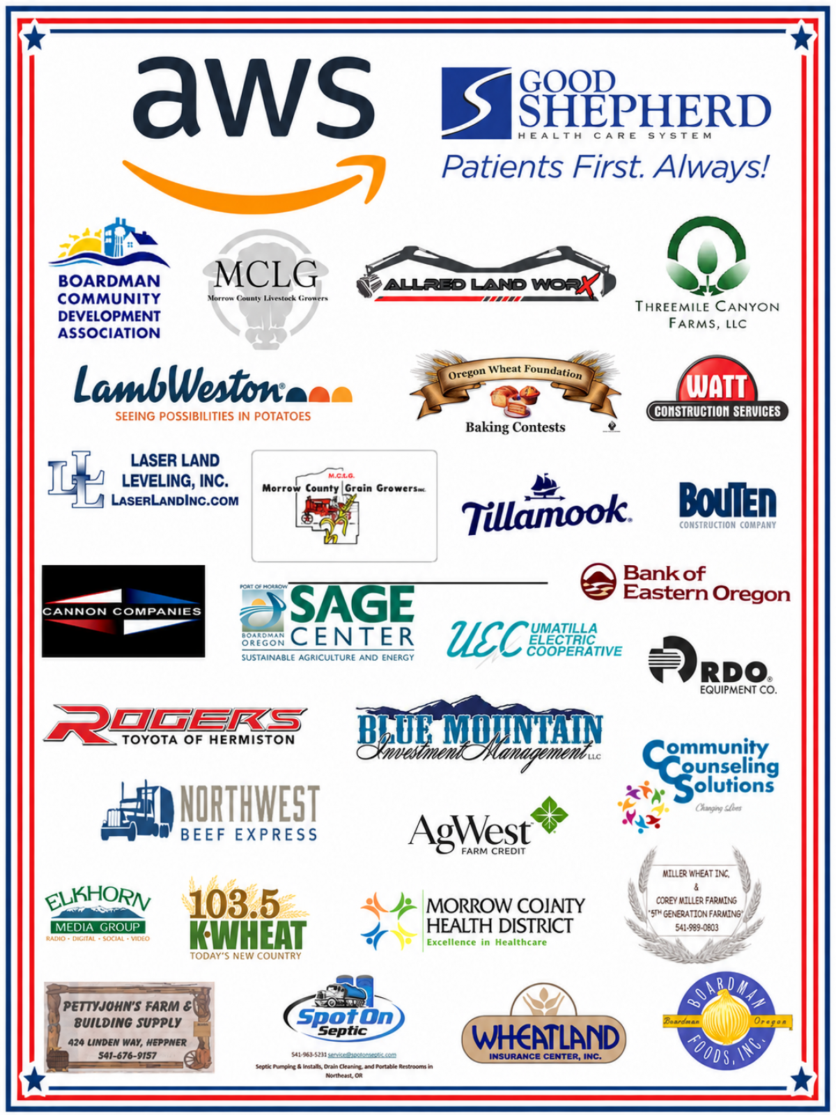 2026 Morrow County Fair Sponsorship Tiers